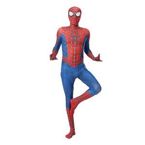 Adult Spiderman Cosplay Costume, Halloween Superhero Jumpsuit